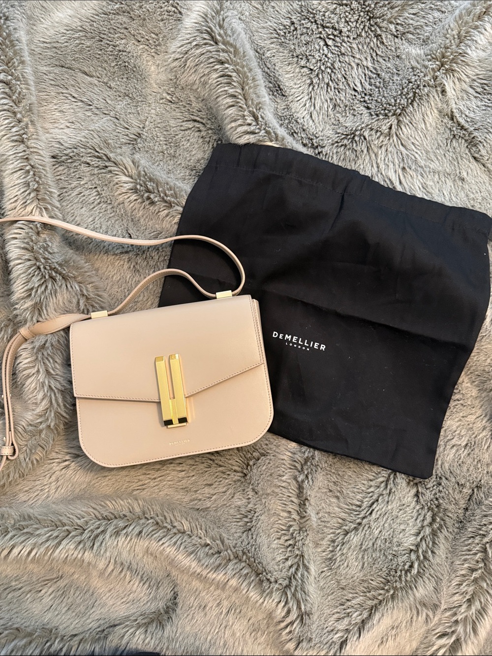 DeMellier Hudson Bag in Taupe with Gold Hardware